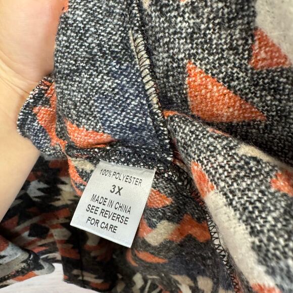 Haptics Plus Size Aztec Western Boho Fall Shacket Size 3X - Picture 6 of 8